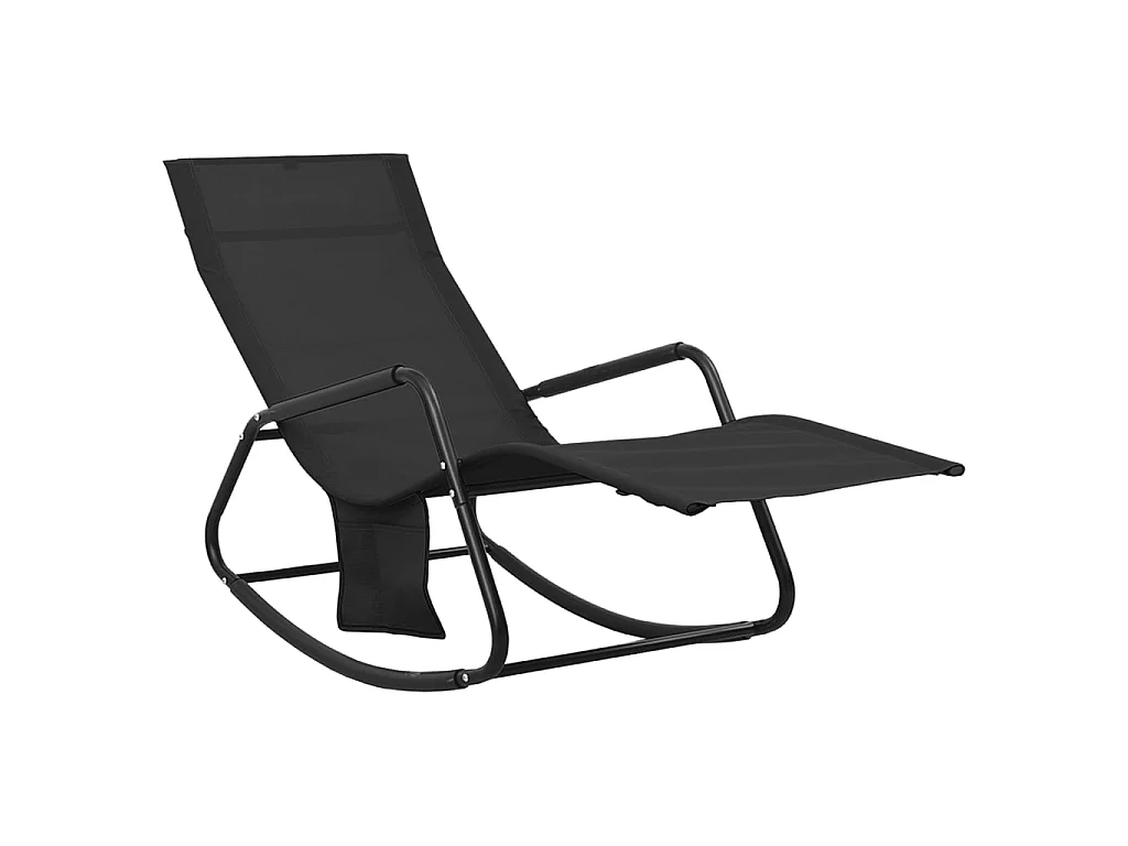 Chaise longue Acier et textilène Noir