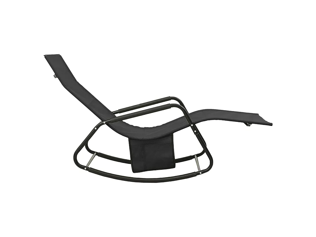 Chaise longue Acier et textilène Noir