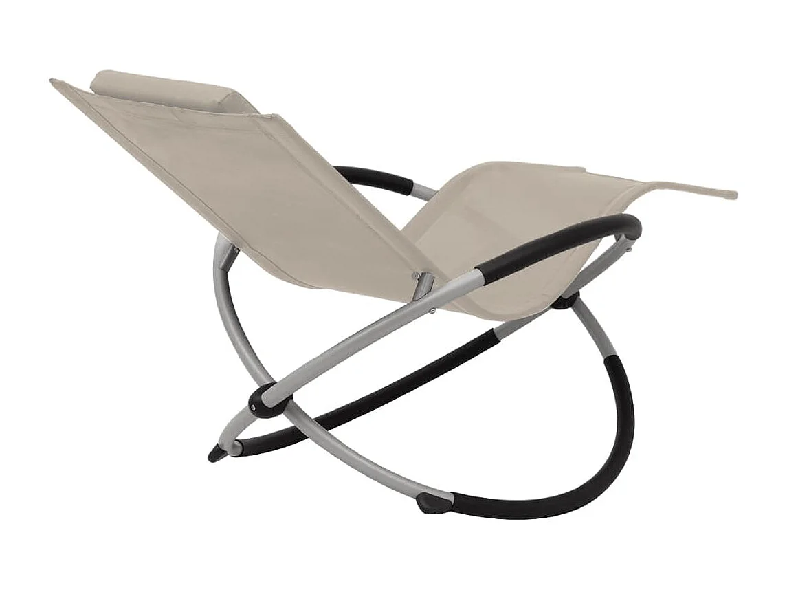 Chaise longue géométrique d'extérieur Acier Crème