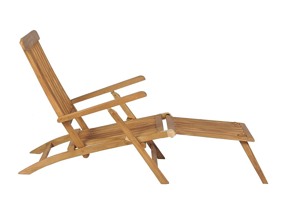 Chaises de terrasse et repose-pied lot de 2 Bois de teck solide