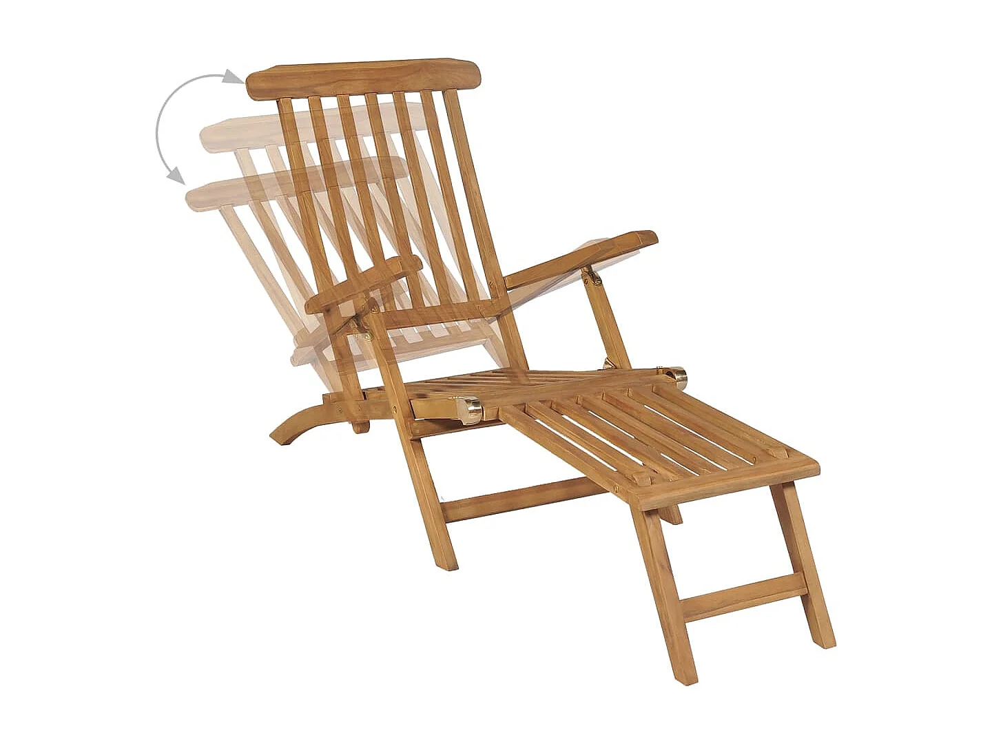 Chaises de terrasse et repose-pied lot de 2 Bois de teck solide