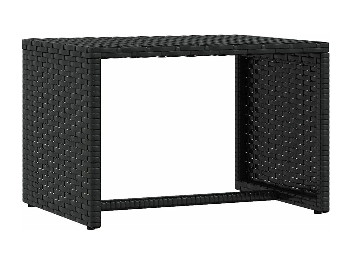 Espreguiçadeira 1 peça com mesa de vime sintético preto