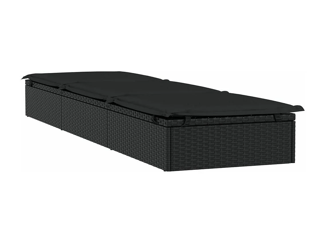 Transat 1 pc avec table noir résine tressée