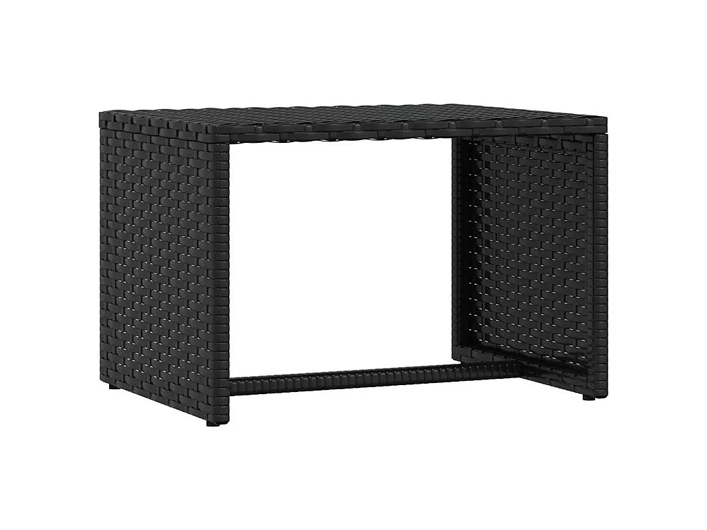 Espreguiçadeira 1 peça com mesa de vime sintético preto