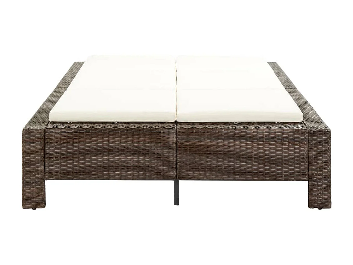 Transat à 2 places avec coussin Marron Résine tressée