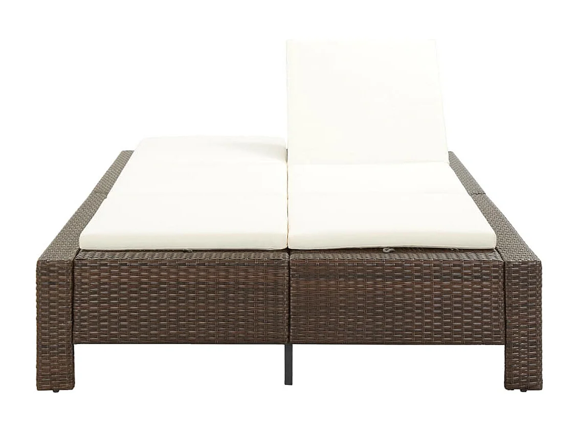 Transat à 2 places avec coussin Marron Résine tressée