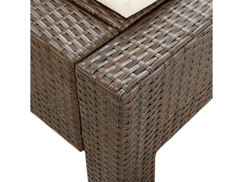 Transat à 2 places avec coussin Marron Résine tressée