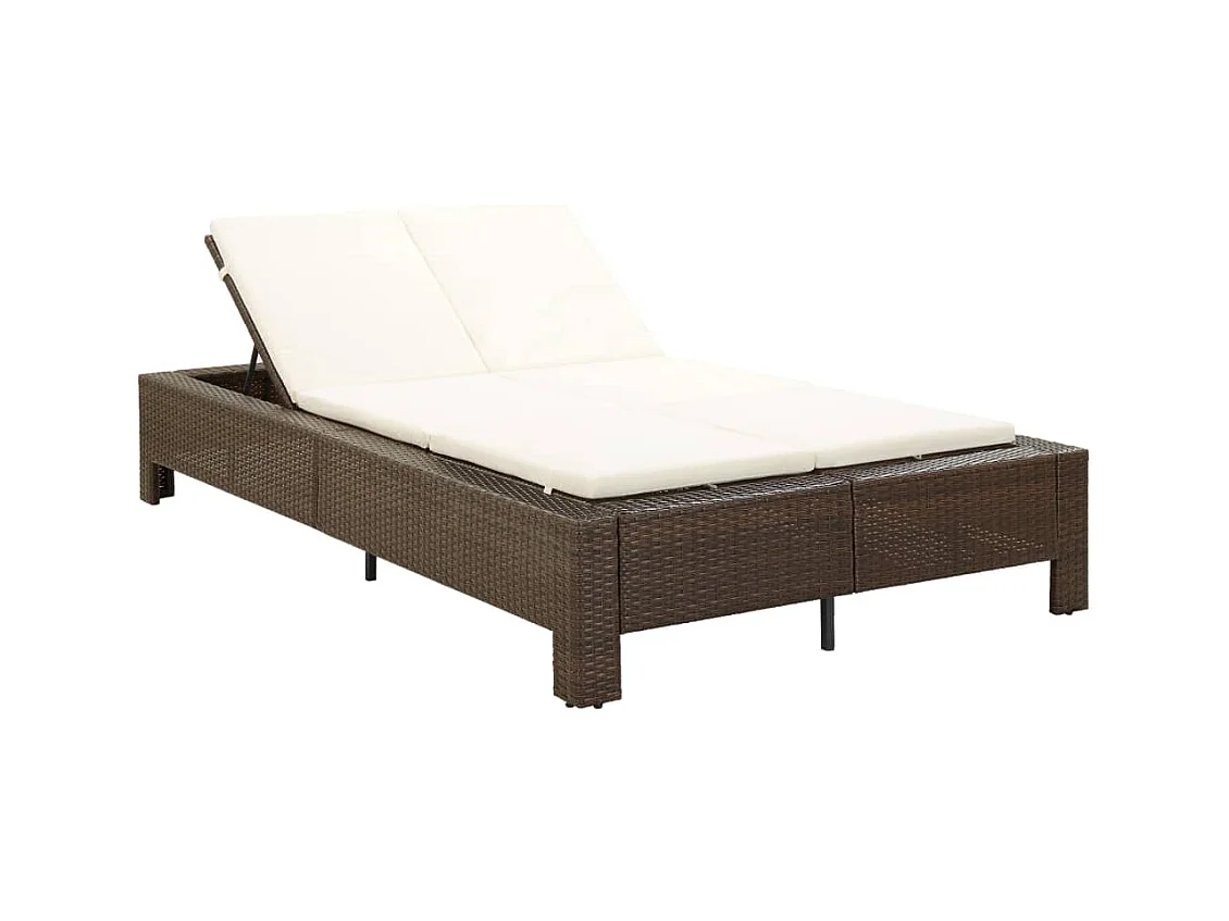 Transat à 2 places avec coussin Marron Résine tressée