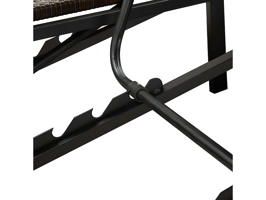 2-Personen-Sonnenliege mit Auflage Braun Poly Rattan