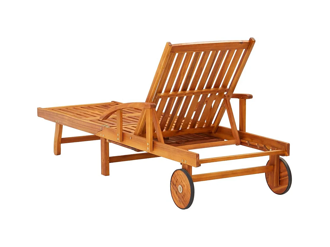 Chaises longues lot de 2 avec coussins Bois d'acacia solide