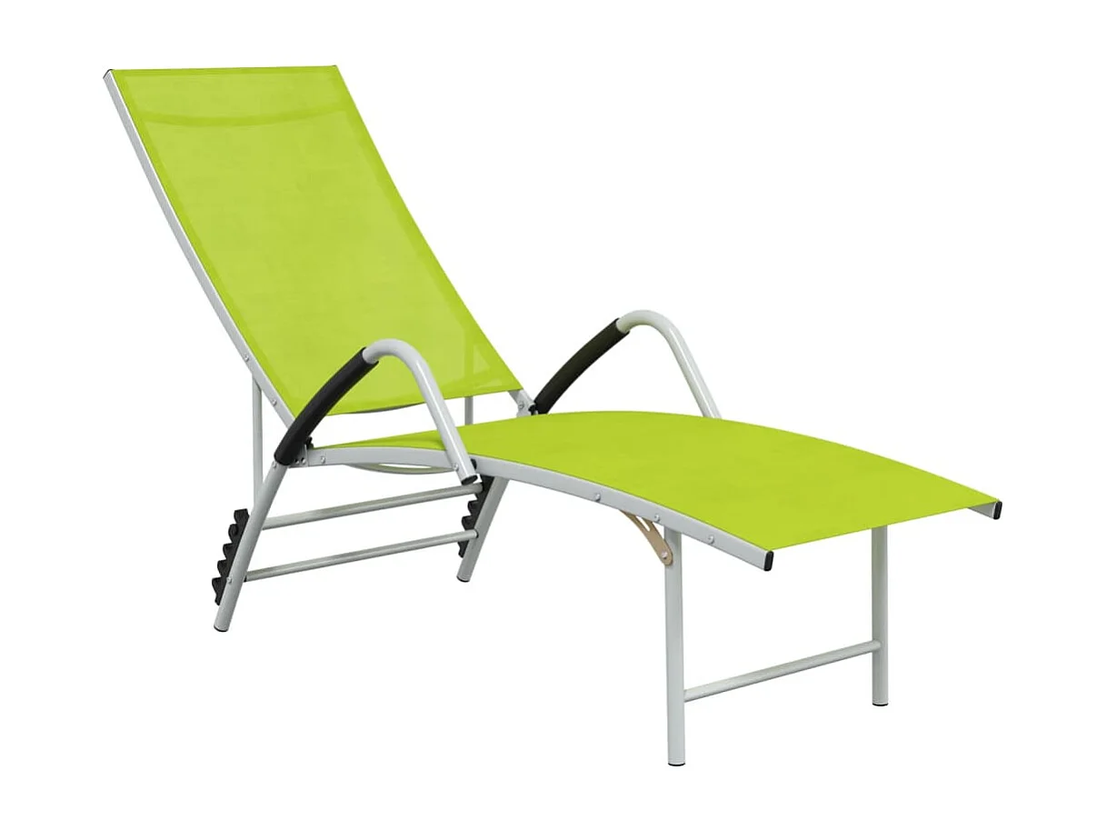 Chaise longue Textilène et aluminium Vert