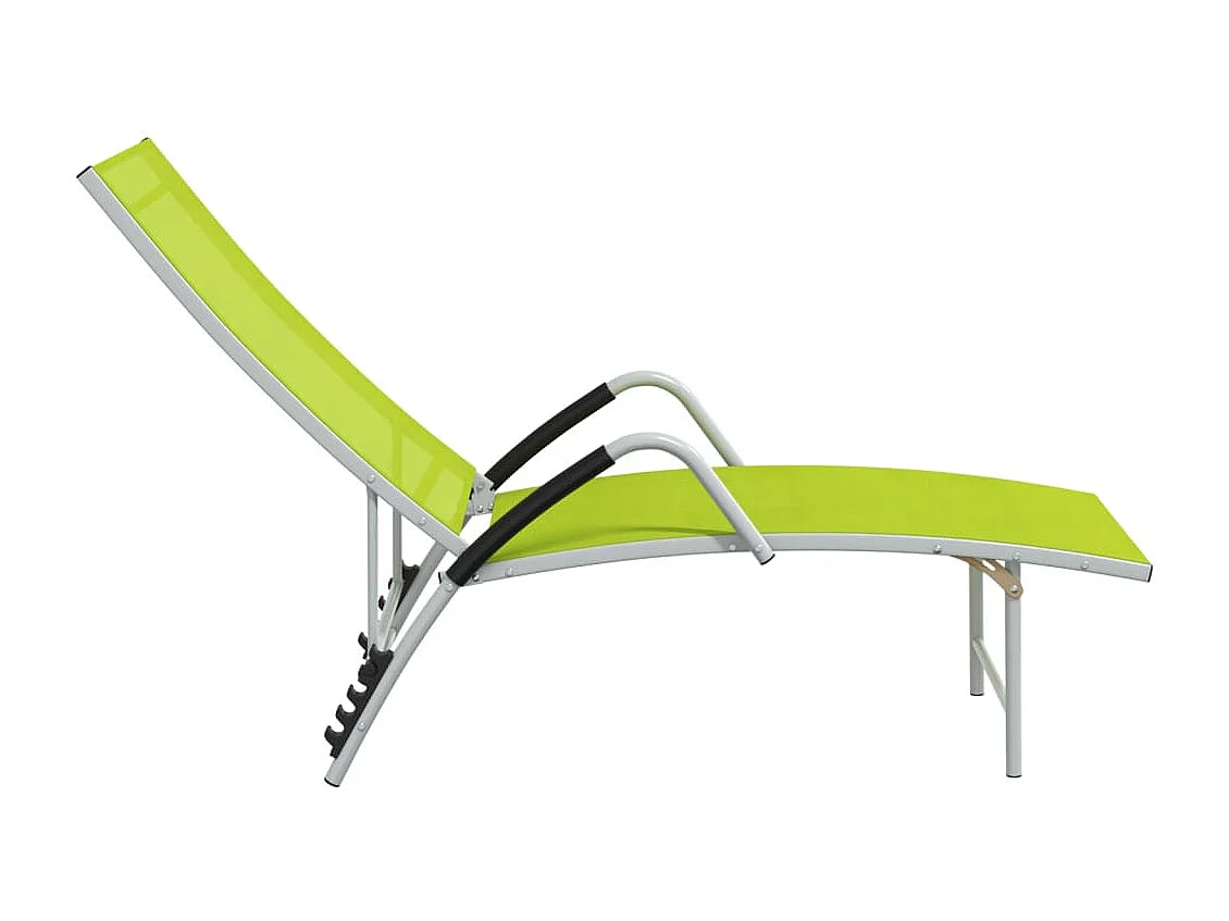 Chaise longue Textilène et aluminium Vert