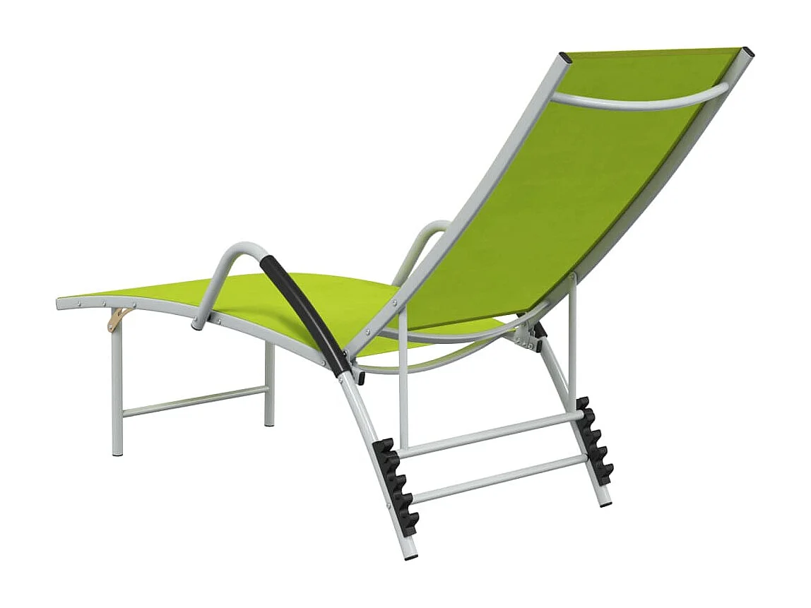 Chaise longue Textilène et aluminium Vert