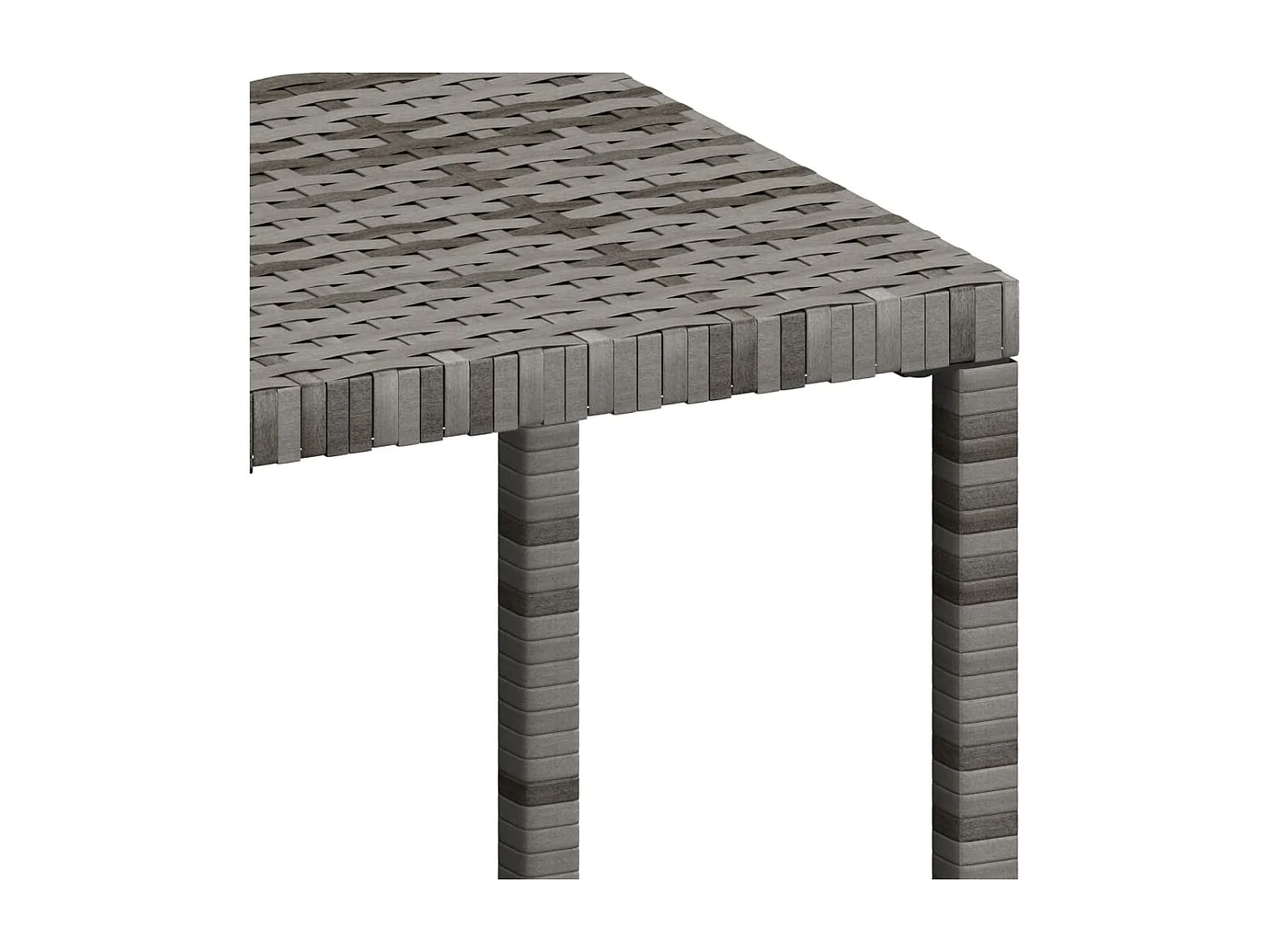Chaises longues lot de avec table Résine tressée Gris