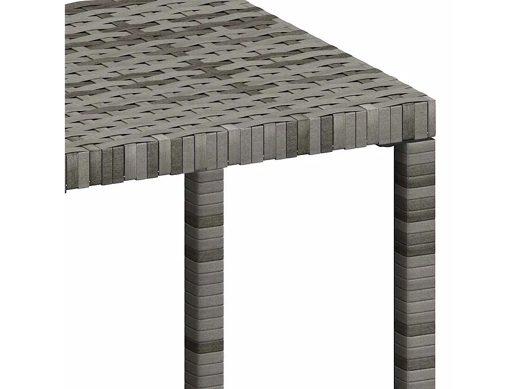 Chaises longues lot de avec table Résine tressée Gris