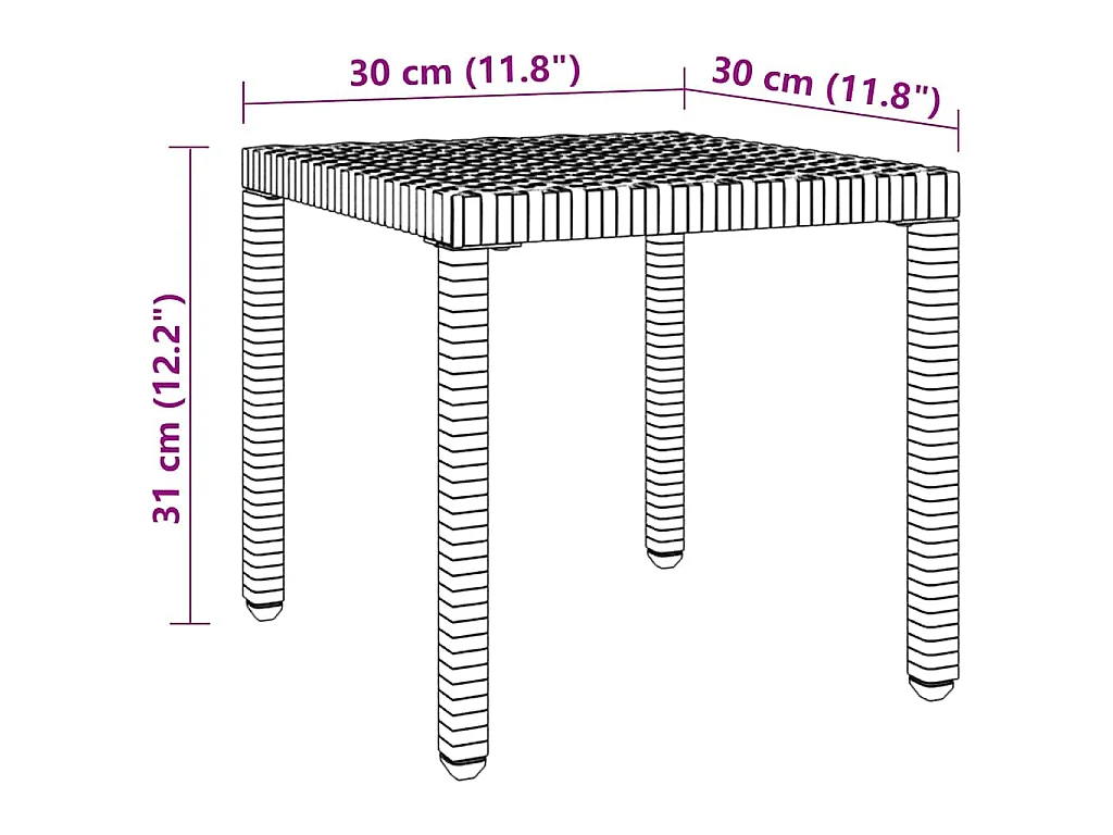 Lettini Prendisole 2 pz con Tavolo in Polyrattan Grigio