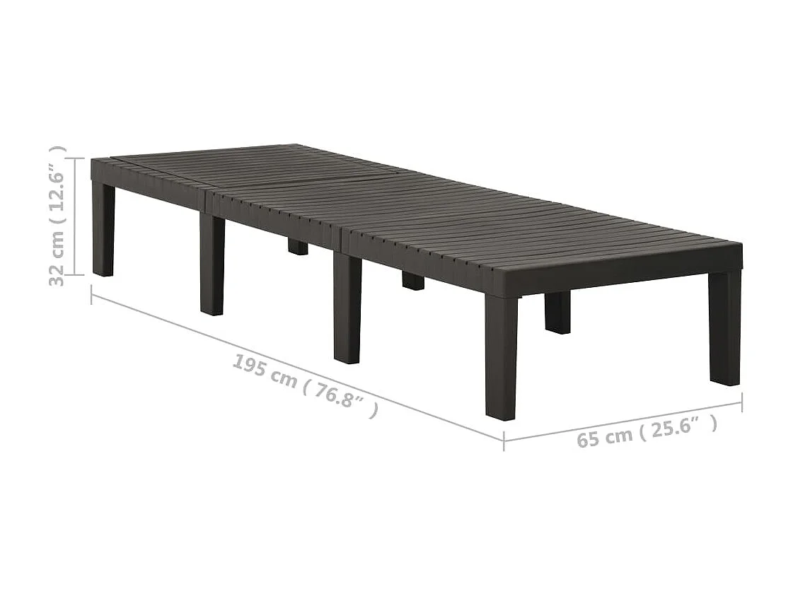 Lettino Prendisole in Plastica Antracite