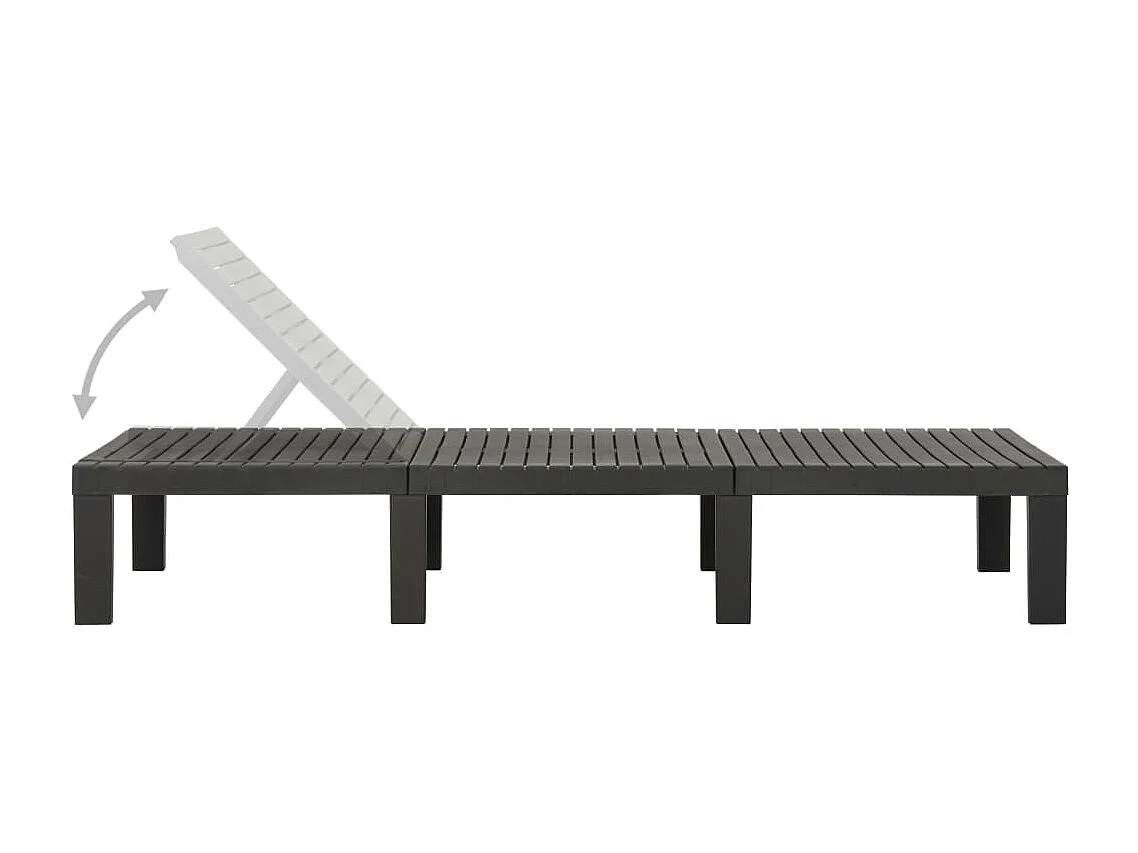 Lettino Prendisole in Plastica Antracite