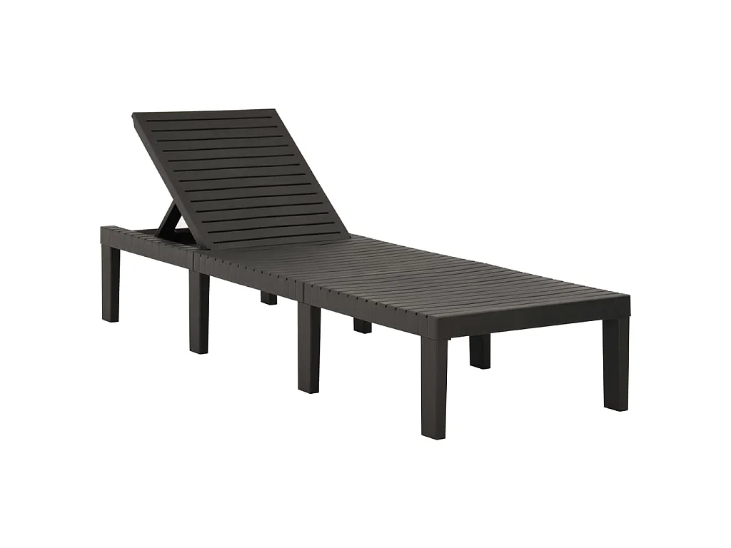 Ligbed kunststof antracietkleurig