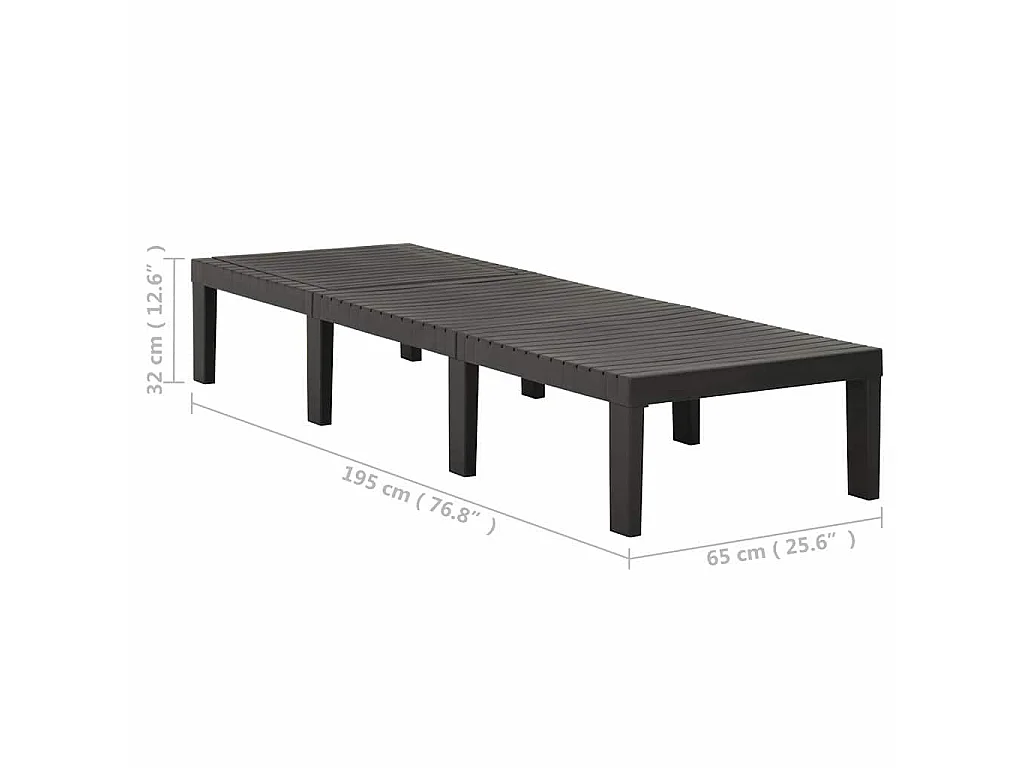 Espreguiçadeira plástico antracite