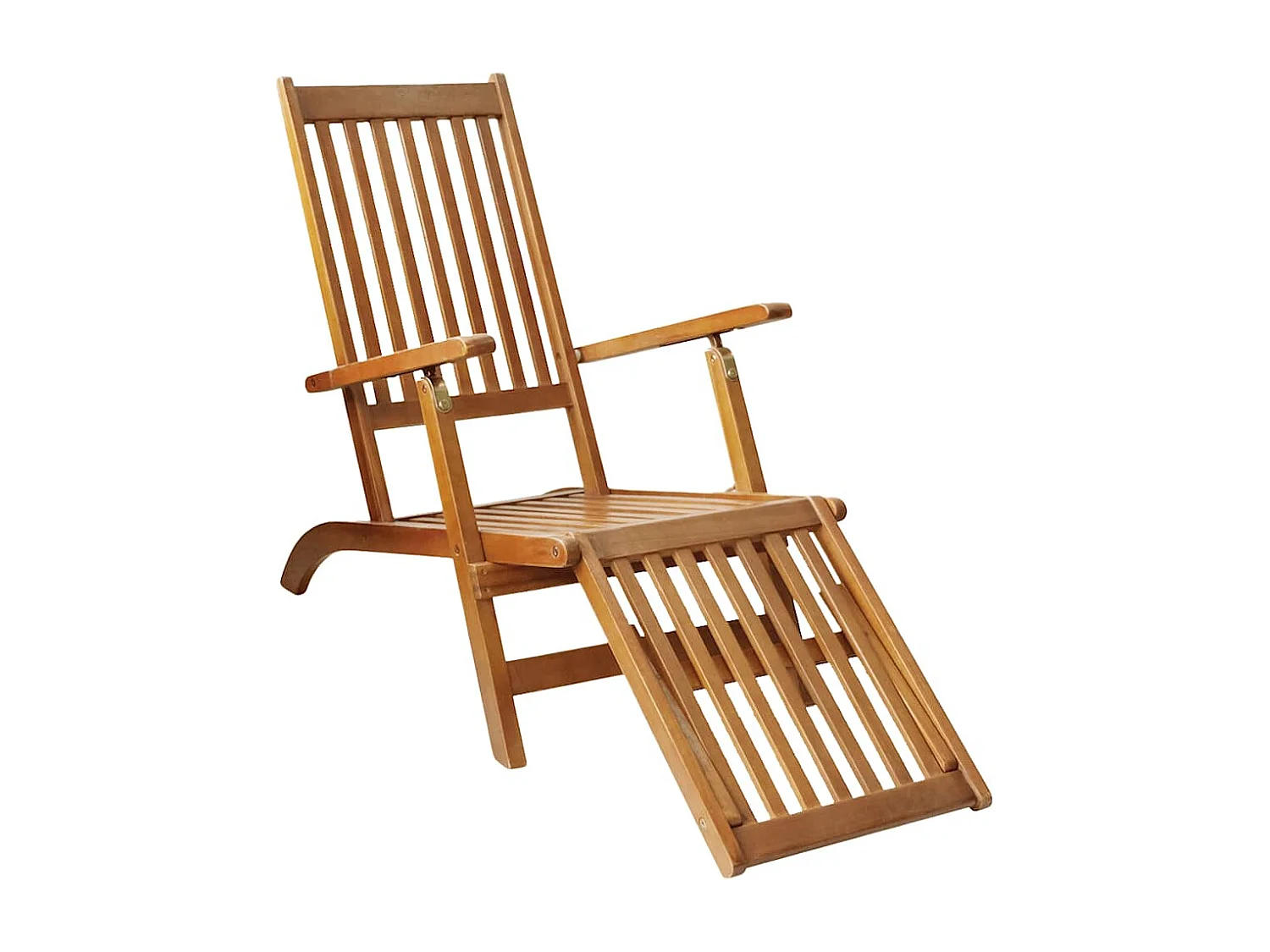 Chaise de terrasse avec repose-pied Bois d'acacia solide