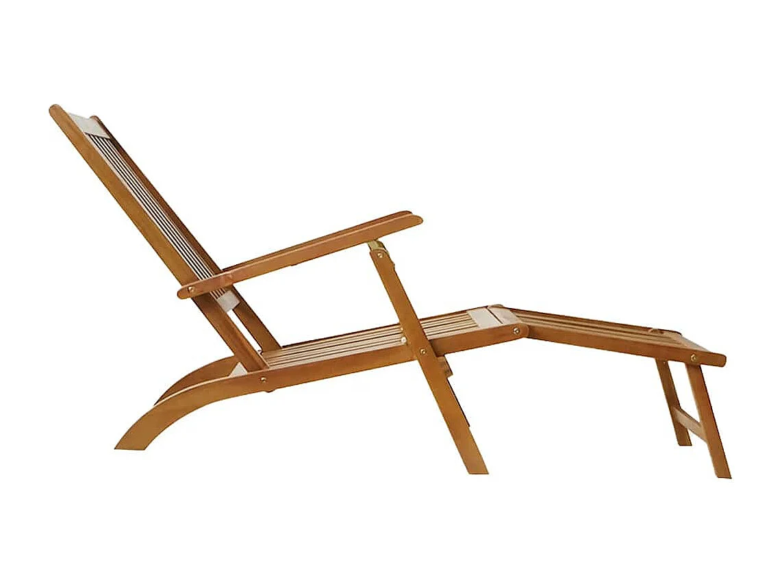 Chaise de terrasse avec repose-pied Bois d'acacia solide