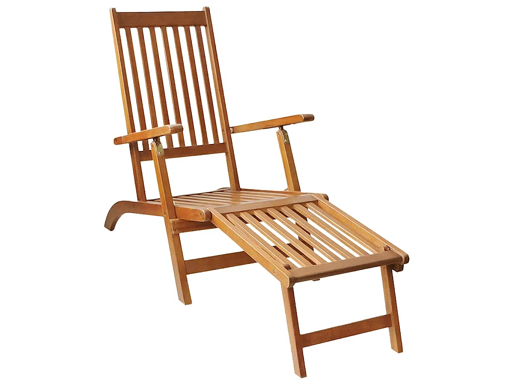 Chaise de terrasse avec repose-pied Bois d'acacia solide