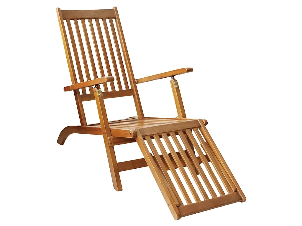 Chaise de terrasse avec repose-pied Bois d'acacia solide