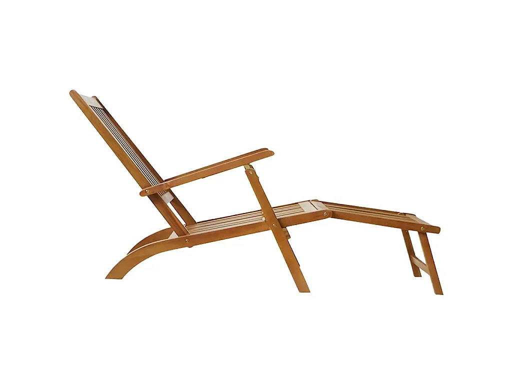 Chaise de terrasse avec repose-pied Bois d'acacia solide