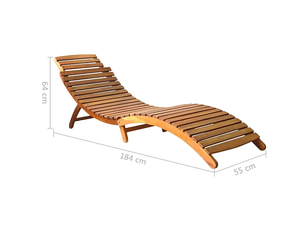 Sonnenliegen 2 Stk. Massivholz Akazie