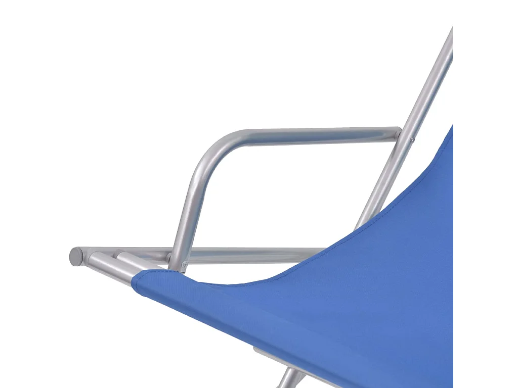 Chaises inclinables de terrasse lot de 2 Acier Bleu