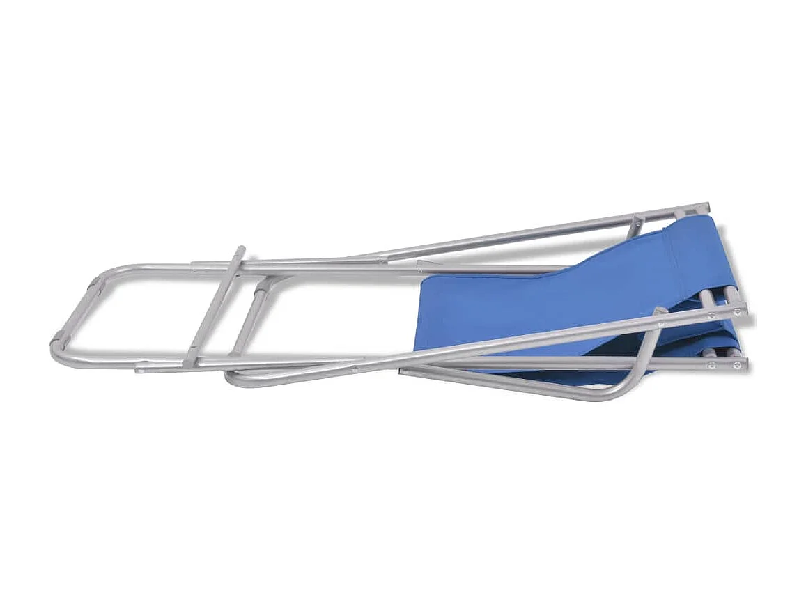 Chaises inclinables de terrasse lot de 2 Acier Bleu