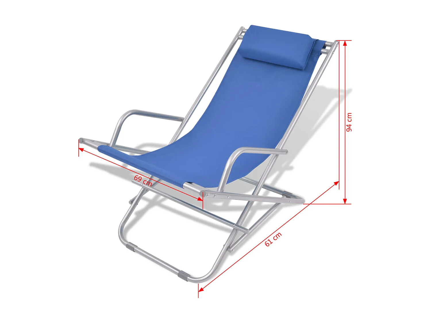 Chaises inclinables de terrasse lot de 2 Acier Bleu