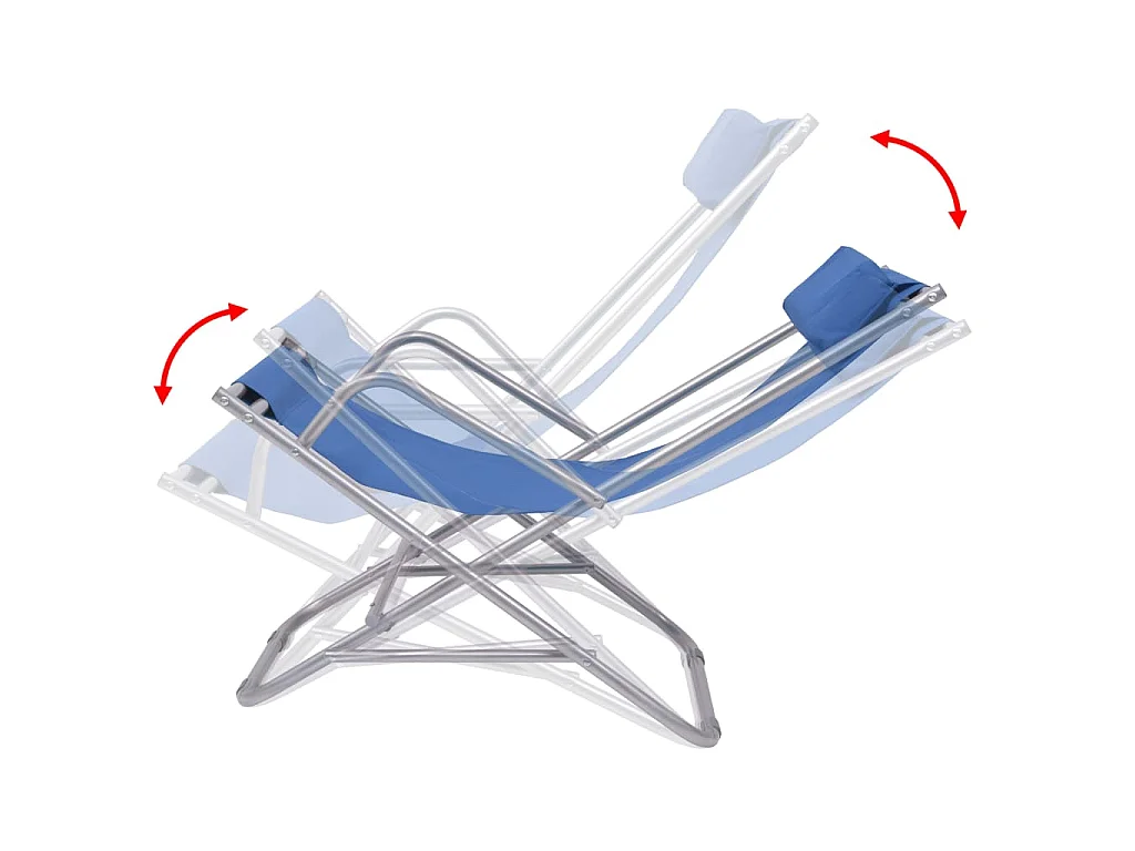 Terrasstoelen verstelbaar 2 st staal blauw