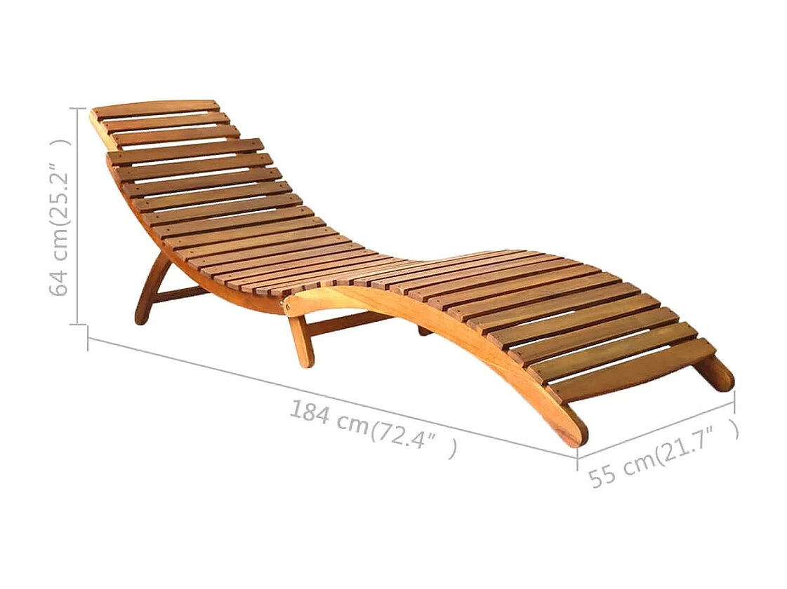 Sonnenliege Massivholz Akazie Braun