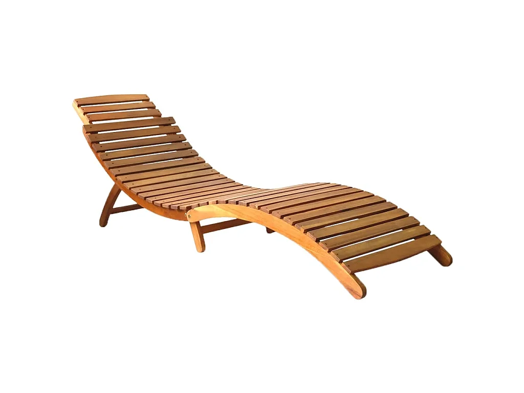 | Ligbed | 1-persoon bruin 55 x 184 x 64cm Massief Acaciahout