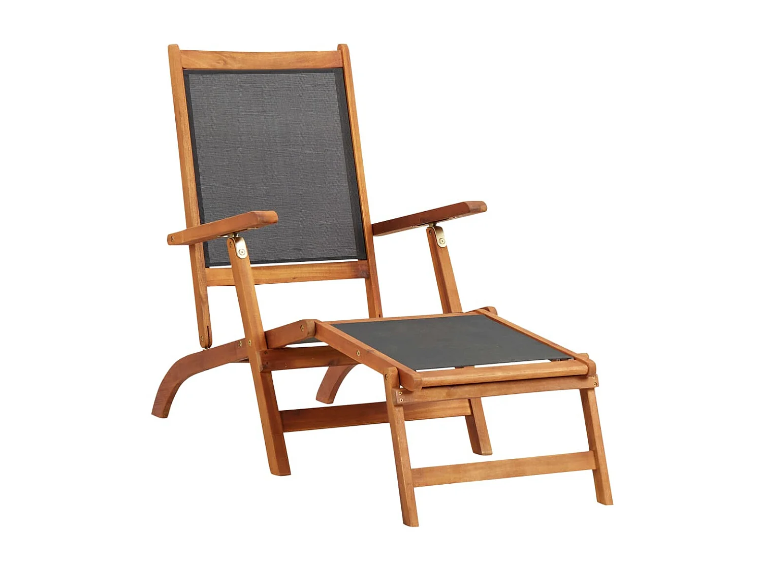 Chaise longue d'extérieur Bois d'acacia massif et textilene