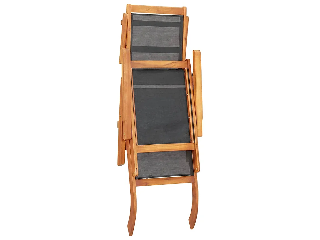 Chaise longue d'extérieur Bois d'acacia massif et textilene