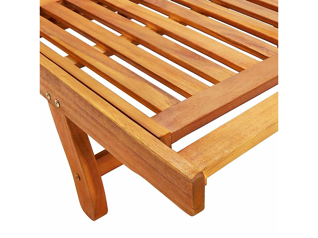 Ligstoelen 2 st met kussens massief acaciahout