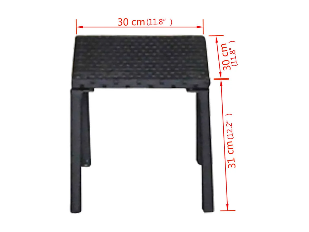 Espreguiçadeiras com mesa vime PE preto