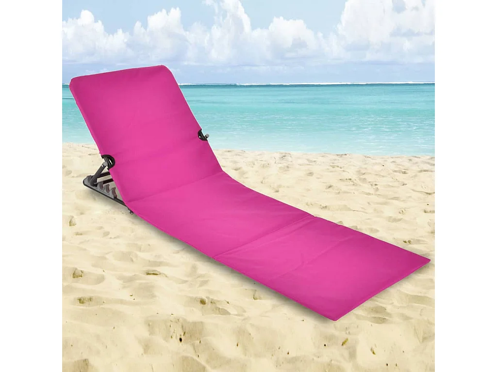 Chaise tapis de plage pliable PVC Rose