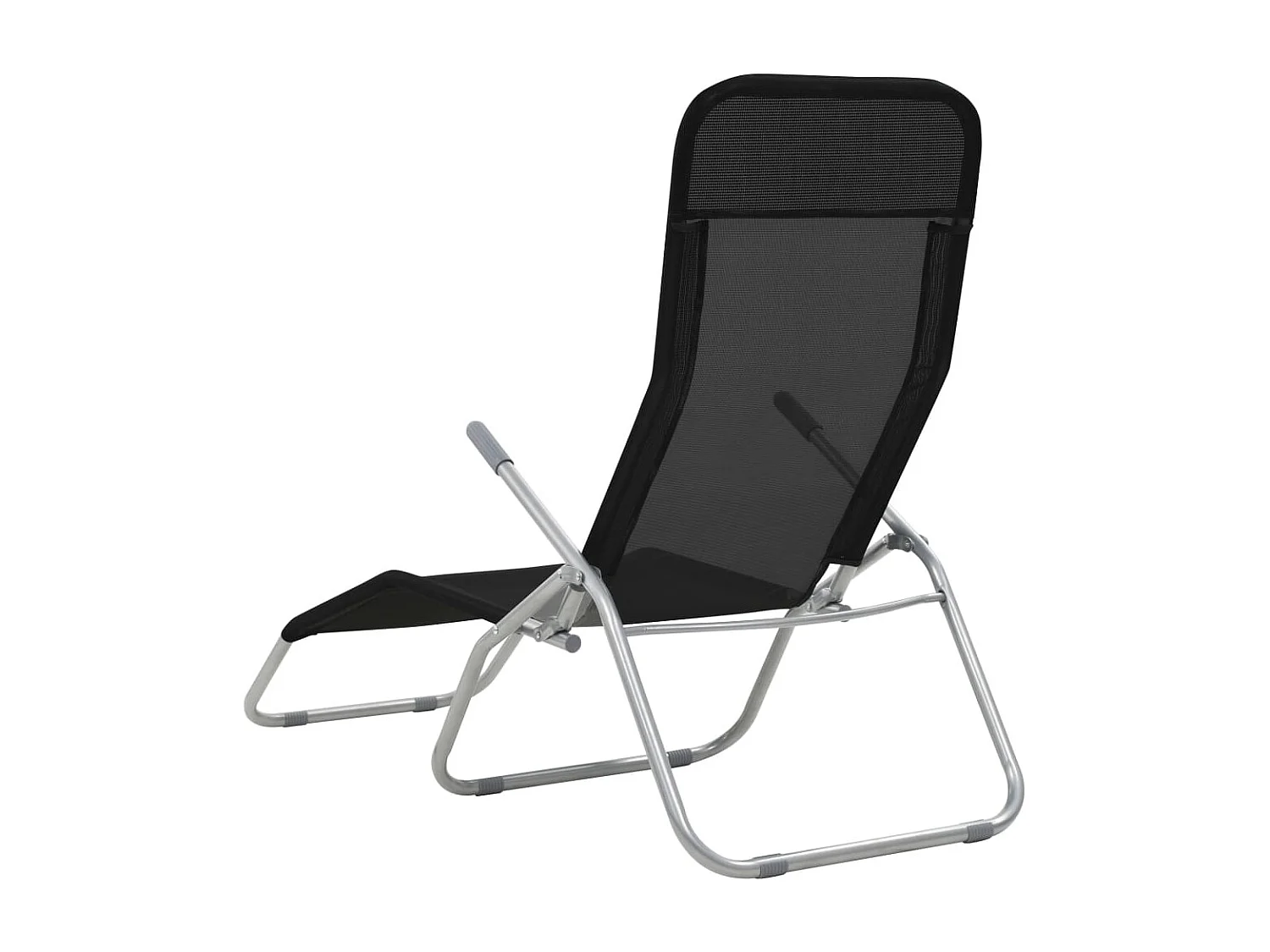Chaises longues pliables lot de 2 Textilène Noir