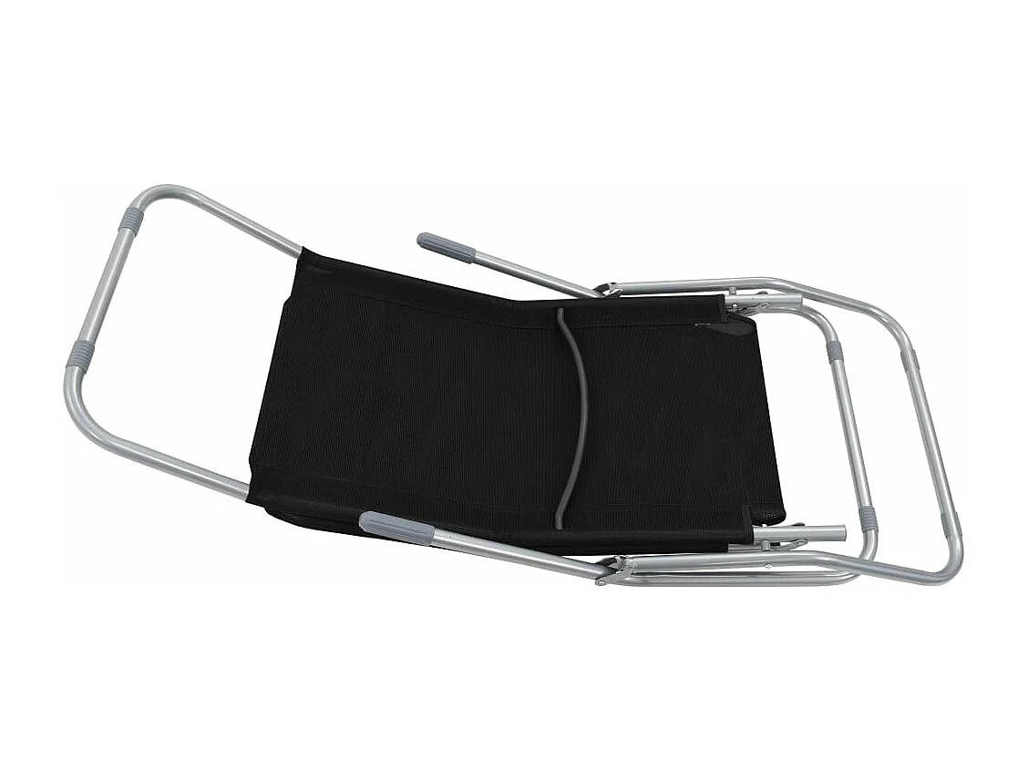 Chaises longues pliables lot de 2 Textilène Noir