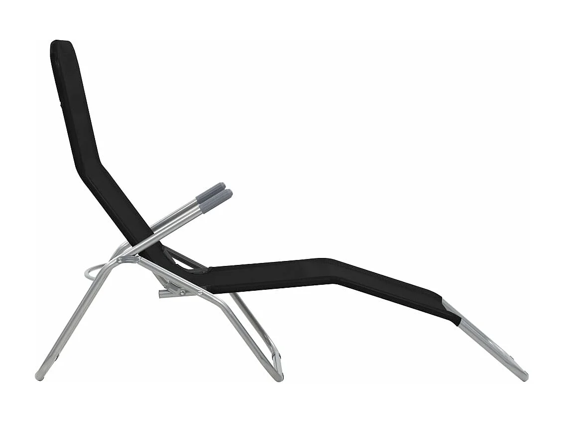 Chaises longues pliables lot de 2 Textilène Noir