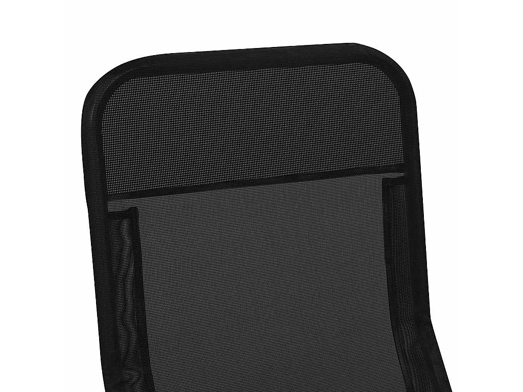 Lettini Prendisole Pieghevoli 2 pz in Textilene Nero