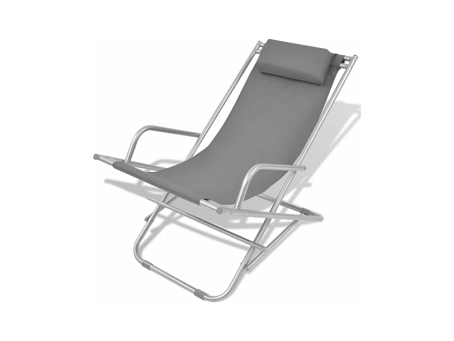 Liegestühle 2 Stk. Stahl Grau