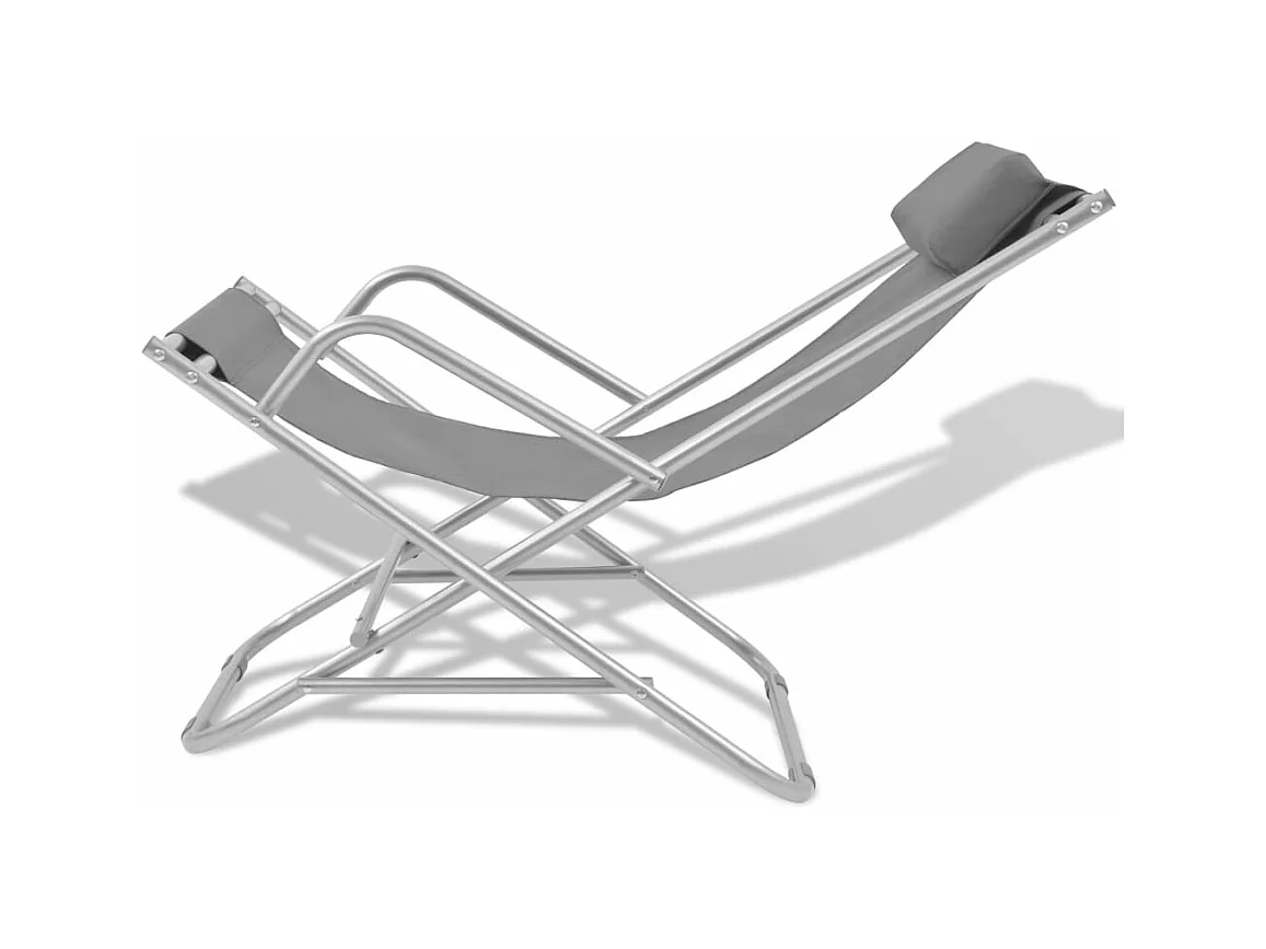Liegestühle 2 Stk. Stahl Grau
