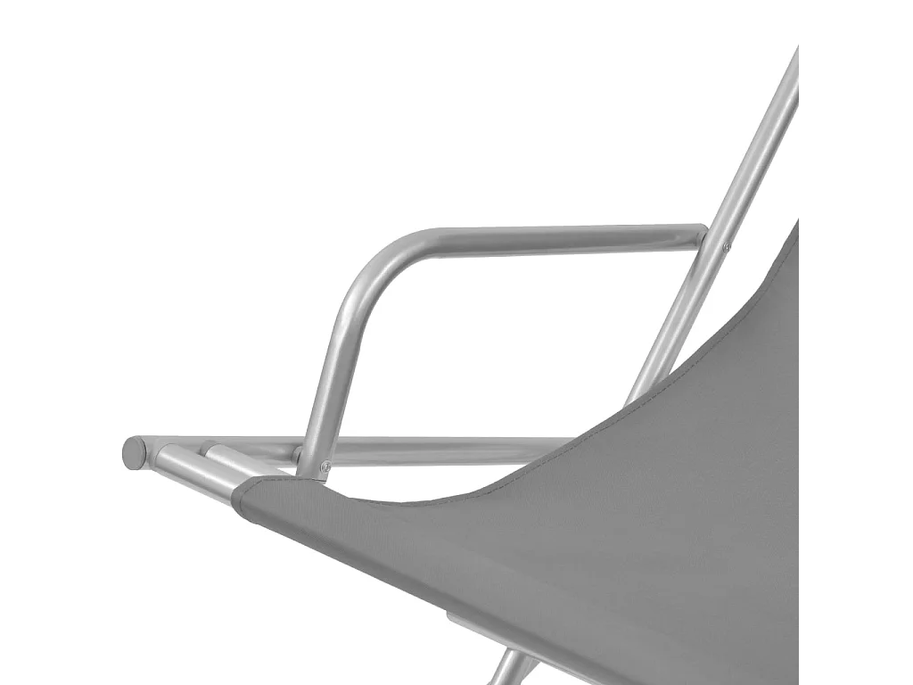 Liegestühle 2 Stk. Stahl Grau