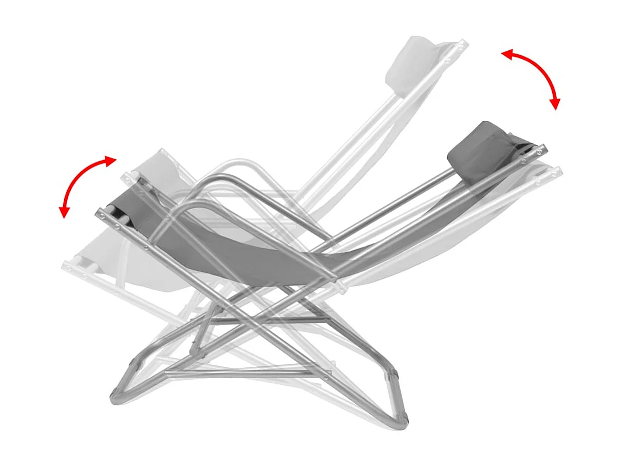 Liegestühle 2 Stk. Stahl Grau