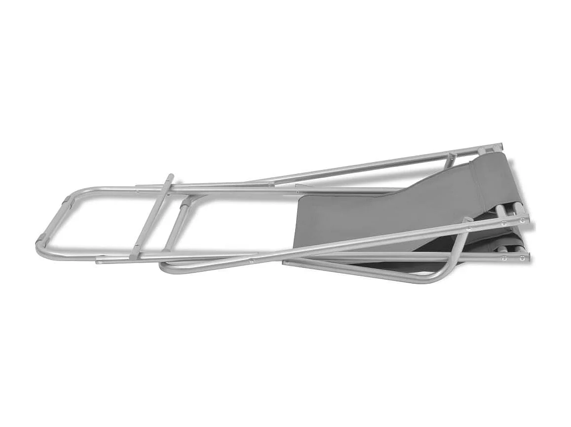 Chaises inclinables de terrasse lot de 2 Acier Gris